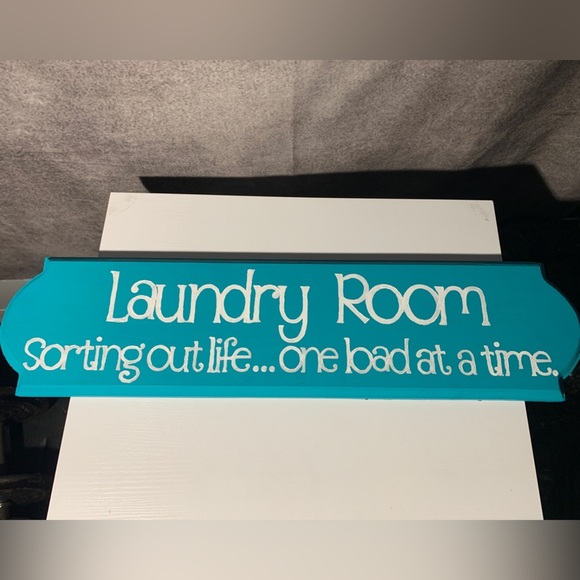 Handmade Other - Teal Laundry Room Sign. Sorting Life Out One Load at a Time
